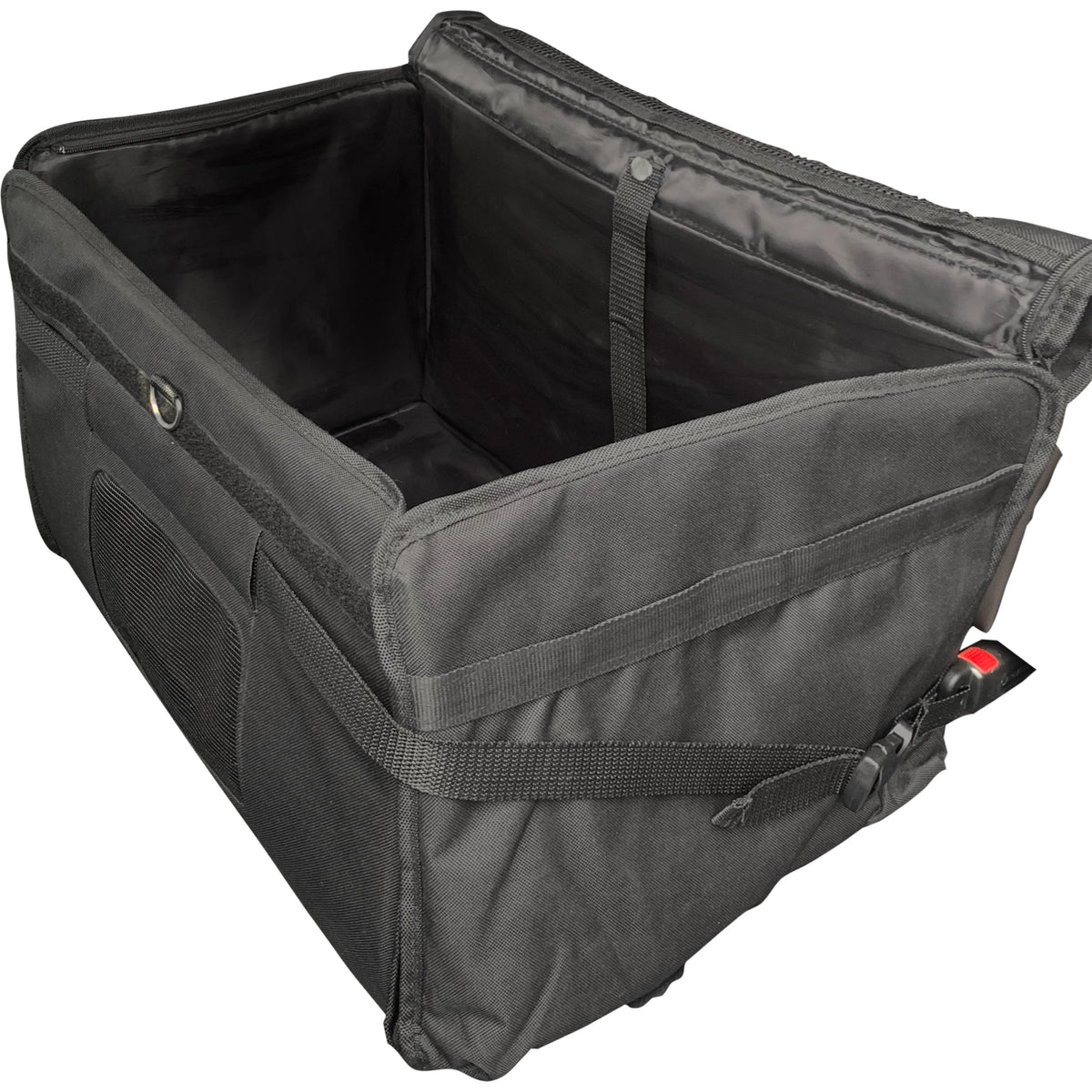 Panier de voiture 2-en-1 ISOFIX – vue latérale détaillant le design, l'intérieur et le système isofix