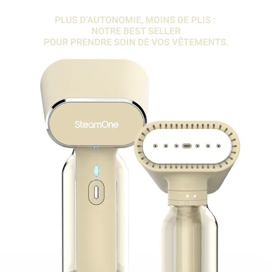 Défroisseur couleur crème - gros plan de la tête 