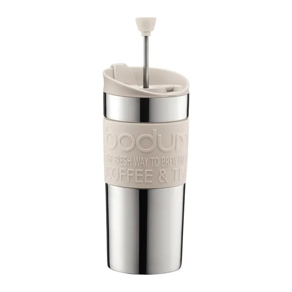 Mug à piston Bodum - blanc - en vue de face