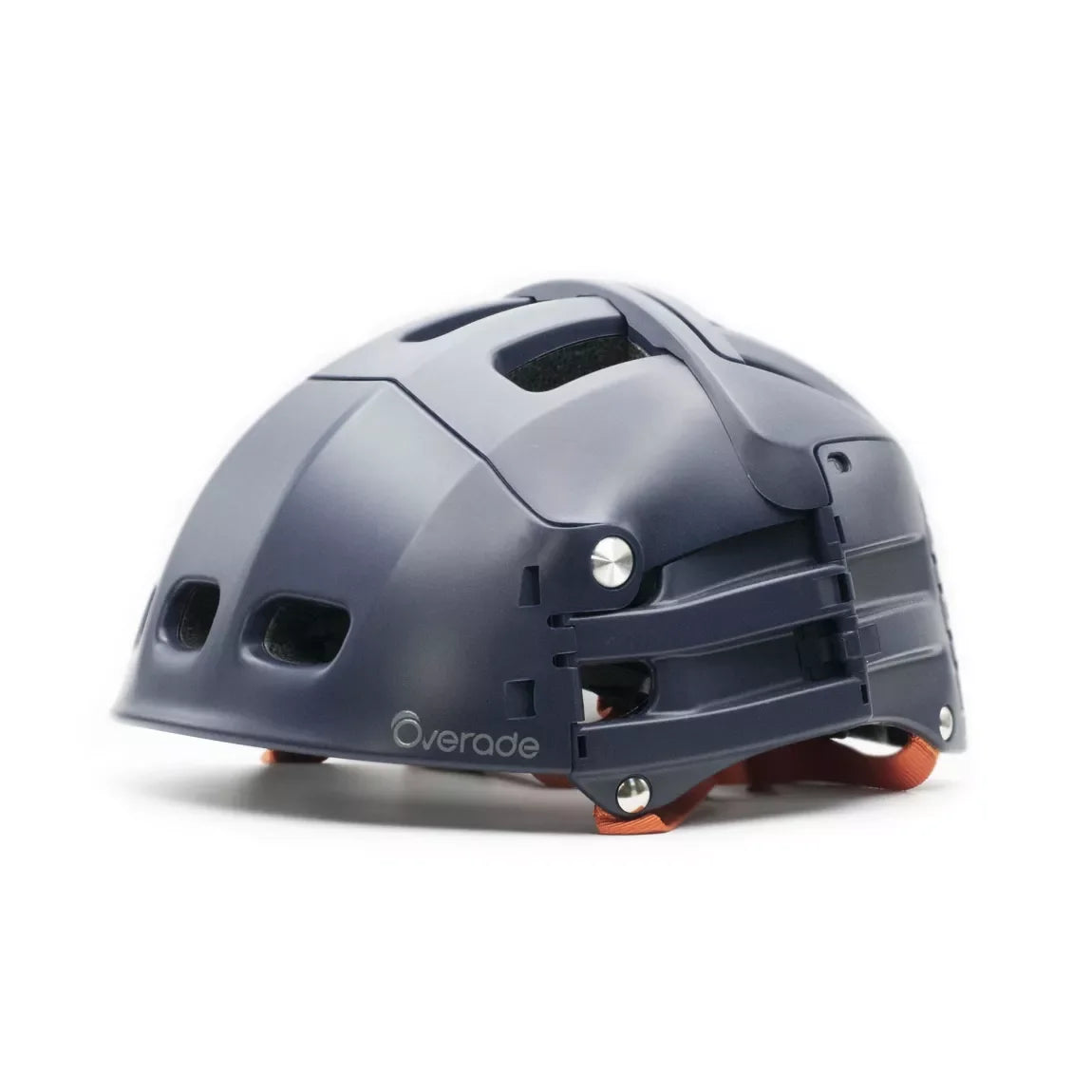 Casque pliable bleu Overade – vue complète du casque en position latérale